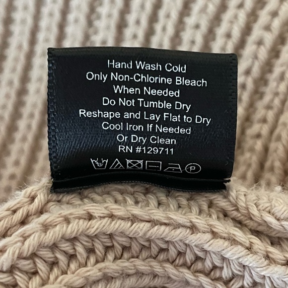 Jenni Kayne Cotton Fisherman Sweater in Oatmeal, Size Small - Picture 5 of 5